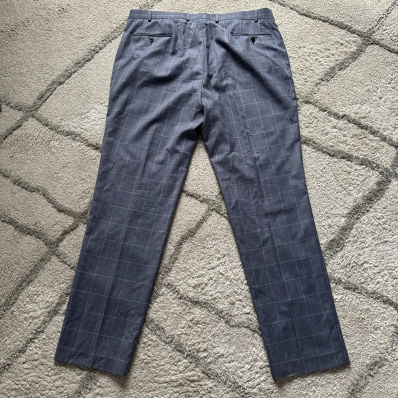 Lauren Ralph Lauren trouser pants blue gray windowpane 40 X 34 long - Picture 7 of 8